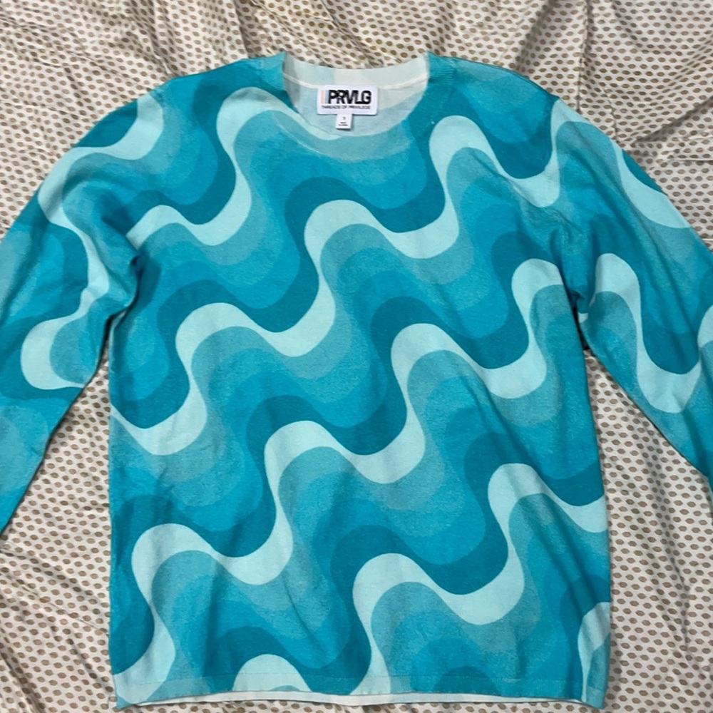 Threads Of Privilege Wave Print Sweater - image 3